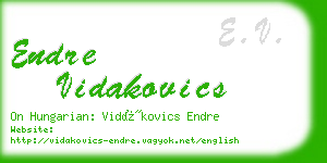 endre vidakovics business card